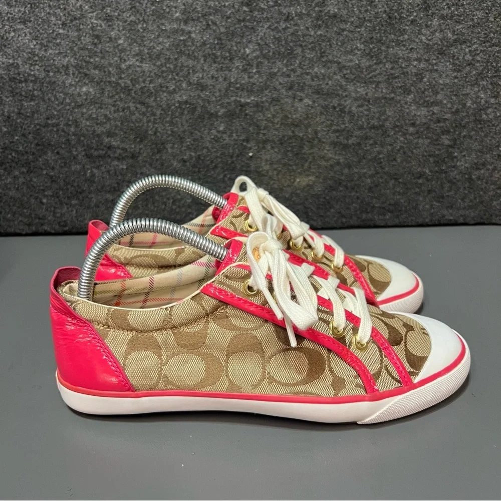 Coach Barrett Signature Brown Canvas Sneakers Women’s Size 8.5 - Picture 5 of 14